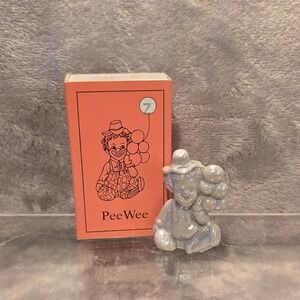 Vintage Mosser PeeWee Iridescent Clown Figurine with Balloons Z Mini with Box